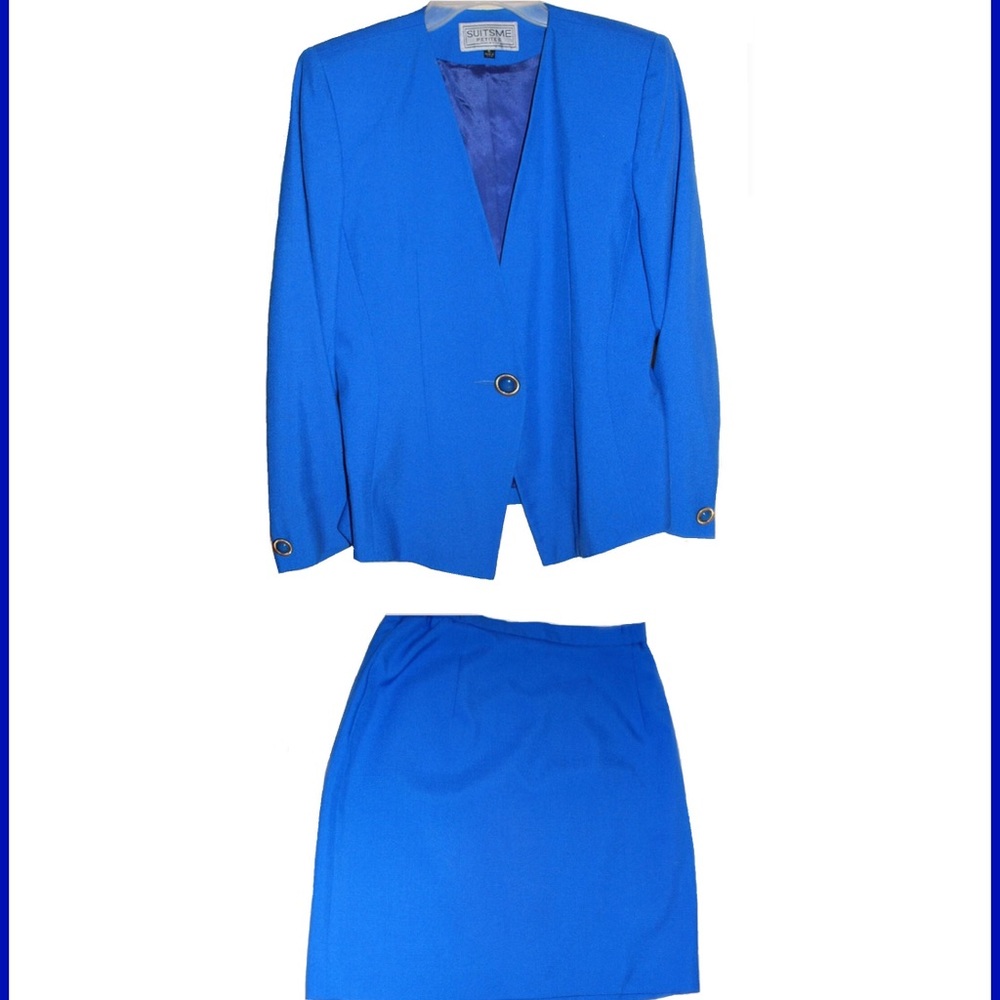 Fancy  royal blue  jacket and skirt